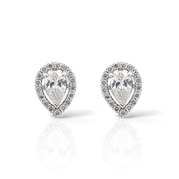 Серьги с бриллиантами из белого золота 585, изображение 2