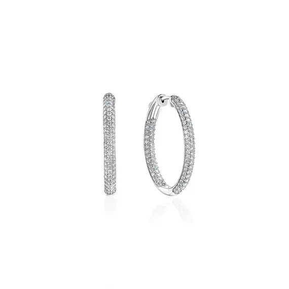 Серьги с бриллиантами из белого золота 585