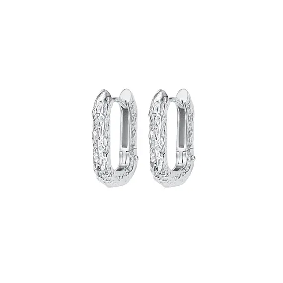 Текстурные серьги из серебра 925 пробы