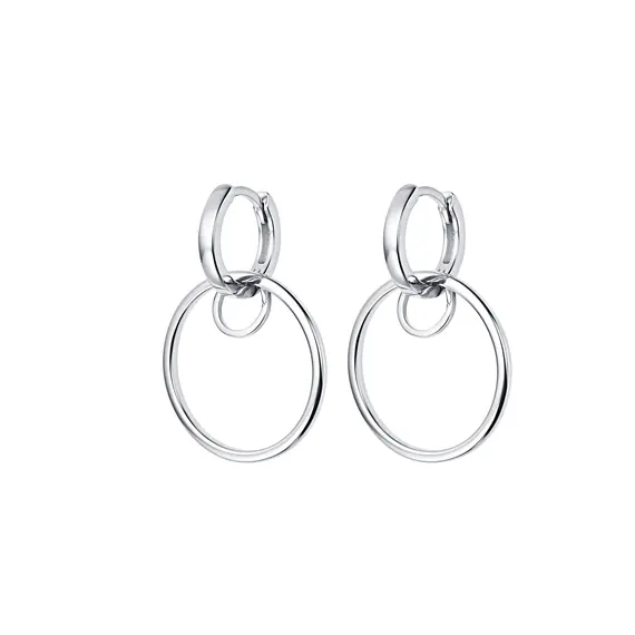 Серьги кликеры с кольцами из серебра 925 пробы