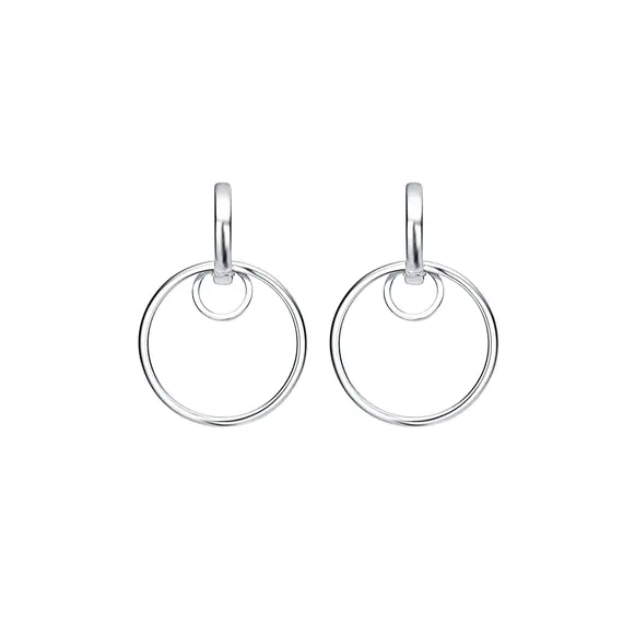Серьги кликеры с кольцами из серебра 925 пробы, изображение 2