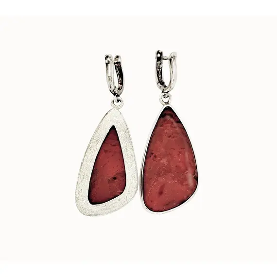Серьги с яшмой серебро 925 проба, изображение 2