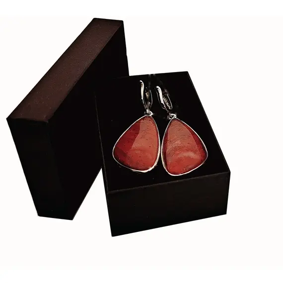 Серьги с яшмой серебро 925 проба, изображение 5