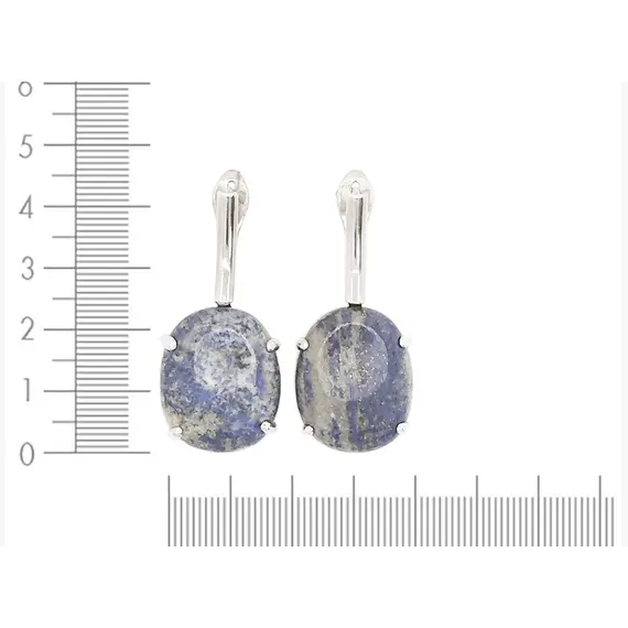Серьги с лазуритом серебро 925 проба, изображение 4