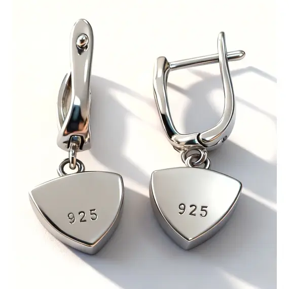 Ювелирные серьги из серебра 925 пробы с опалом, изображение 3