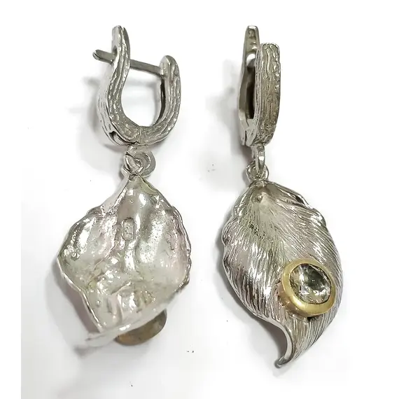 Ювелирные серьги из серебра с позолотой, изображение 3