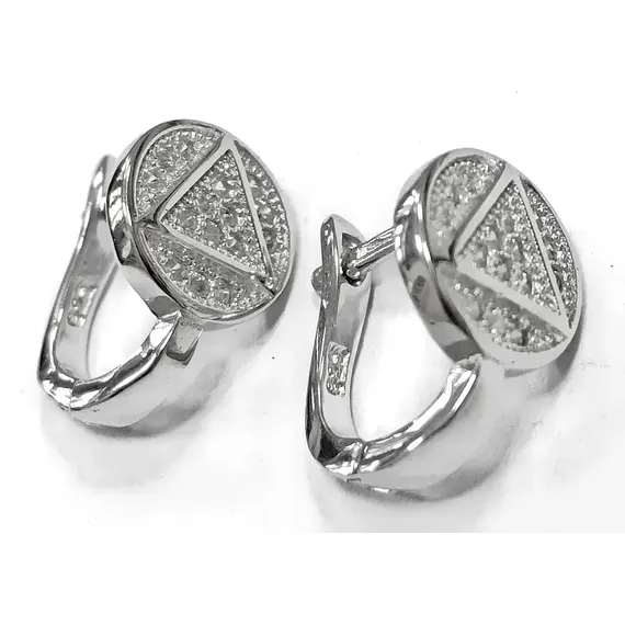 Ювелирные серьги из серебра 925 пробы с фианитами