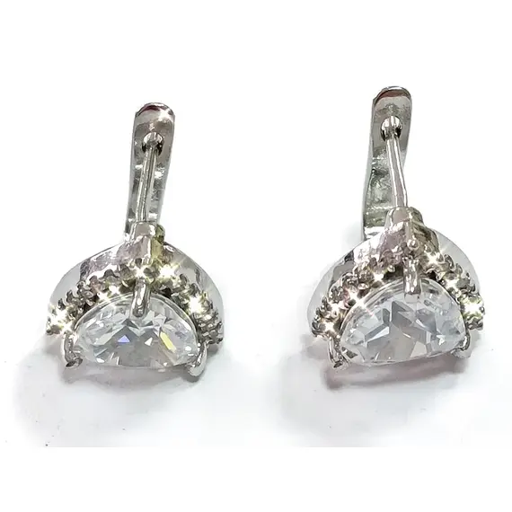 Ювелирные серьги из серебра 925 пробы с фианитами, изображение 3