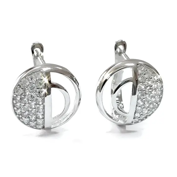 Ювелирные серьги из серебра 925 пробы с фианитами