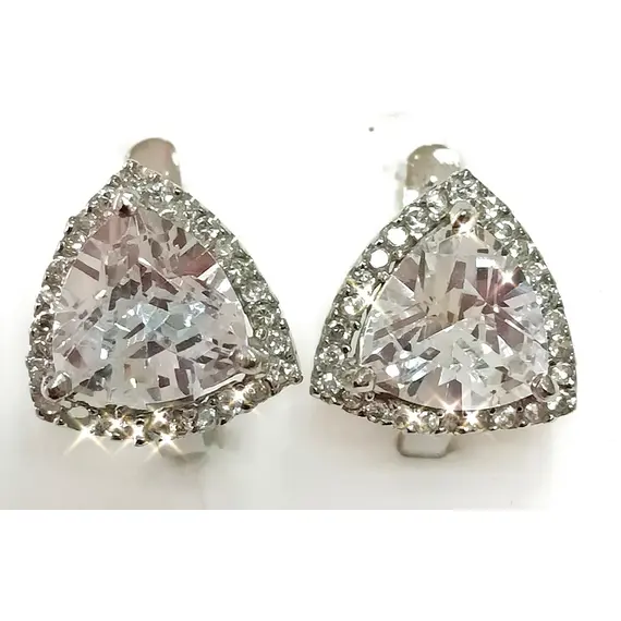 Ювелирные серьги из серебра 925 пробы с фианитами