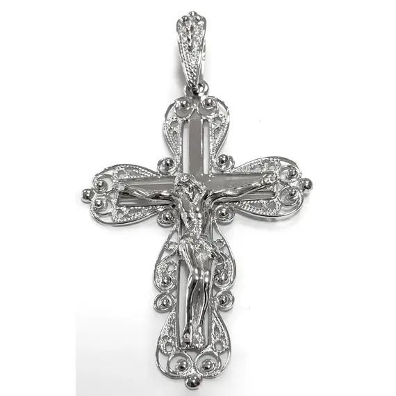 Ювелирный крест из серебра