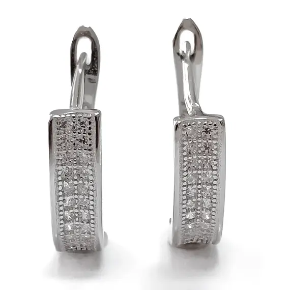 Серьги из серебра с фианитами