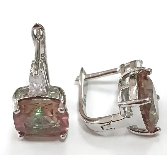 Ювелирные серьги из серебра с султанитом, изображение 3