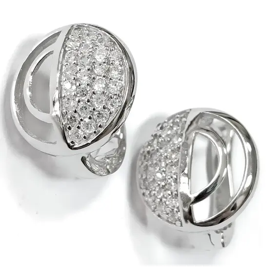 Ювелирные серьги из серебра 925 пробы с фианитами, изображение 4