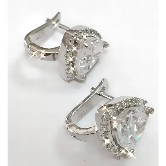 Ювелирные серьги из серебра 925 пробы с фианитами, изображение 2