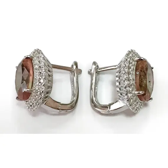 Серьги из серебра с натуральным камнем султанит, изображение 3