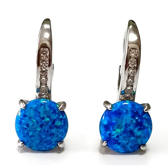 Серьги из серебра с опалами