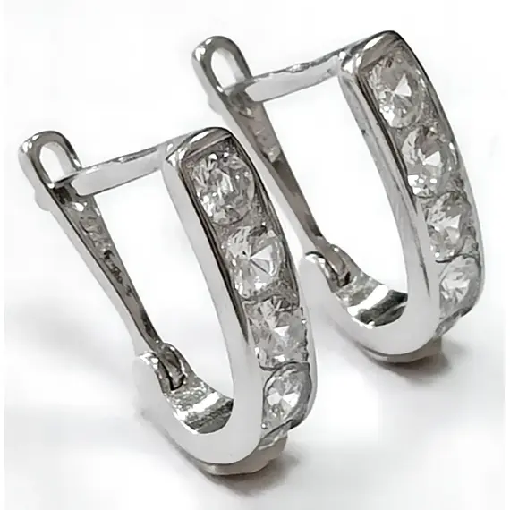 Серьги из серебра Эстерелла с фианитами, изображение 2