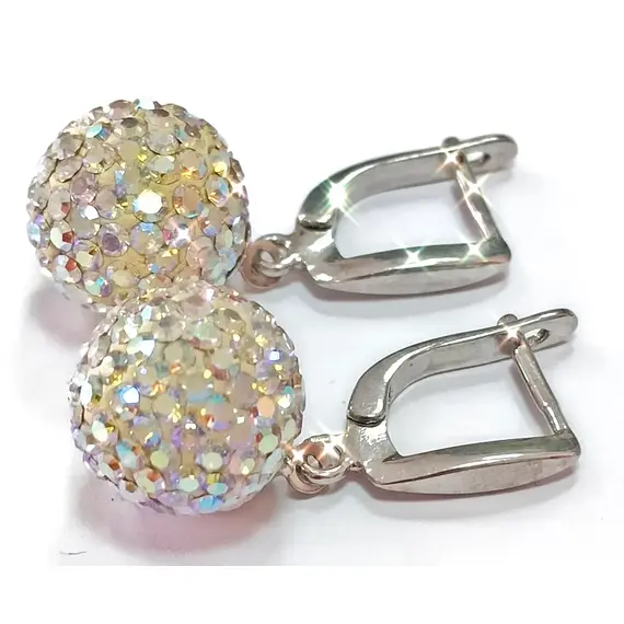 Ювелирные серьги из серебра с кристаллами Swarovski, изображение 3