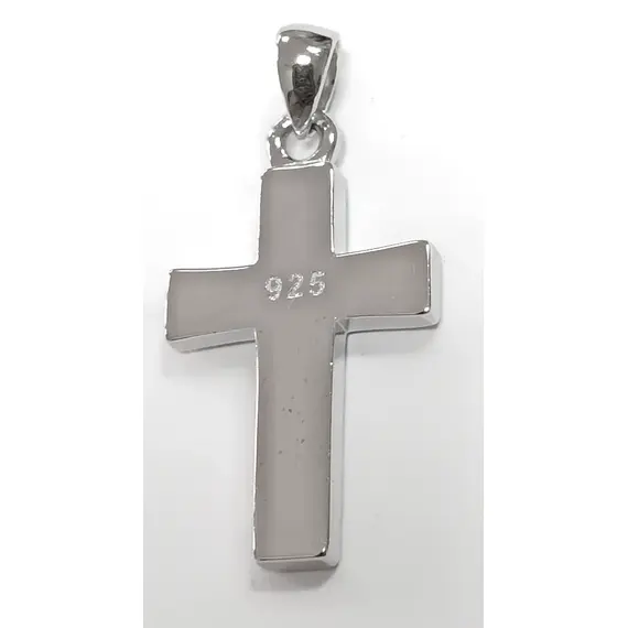 Ювелирный крест из серебра 925 пробы с опалом, изображение 3