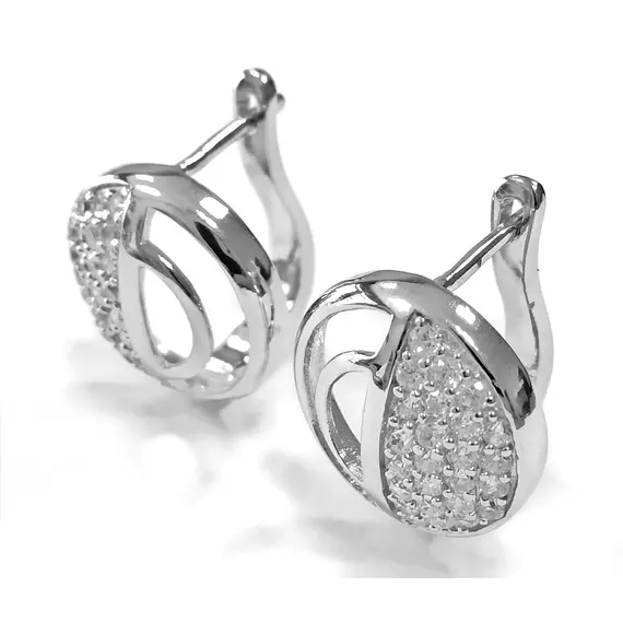 Ювелирные серьги из серебра 925 пробы с фианитами, изображение 2