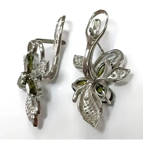 Ювелирные серьги из серебра с фианитами, изображение 4