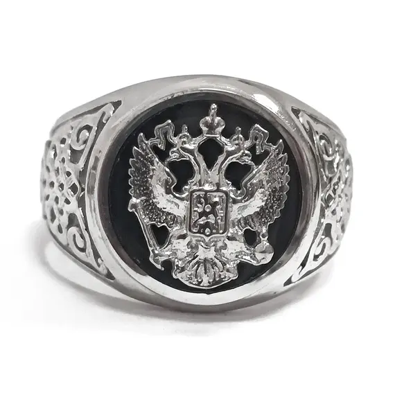 Ювелирное мужское кольцо из серебра "Герб", изображение 2