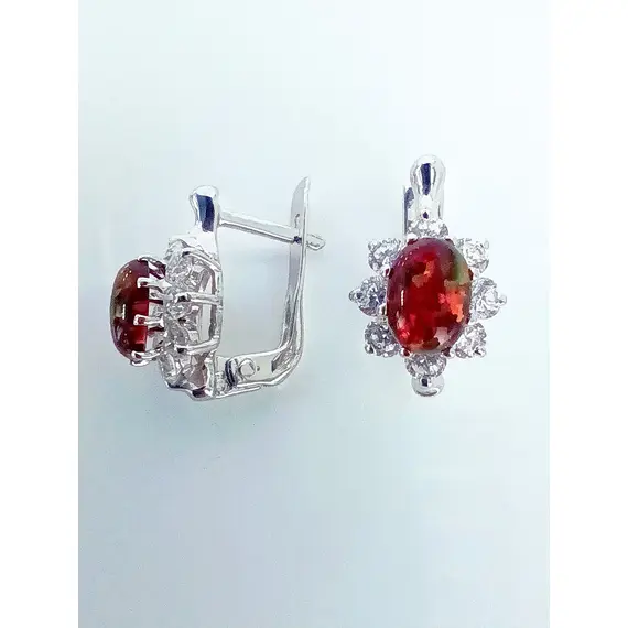 Серьги Эстерелла с опалом и фианитом, серебро 925 проба, изображение 3