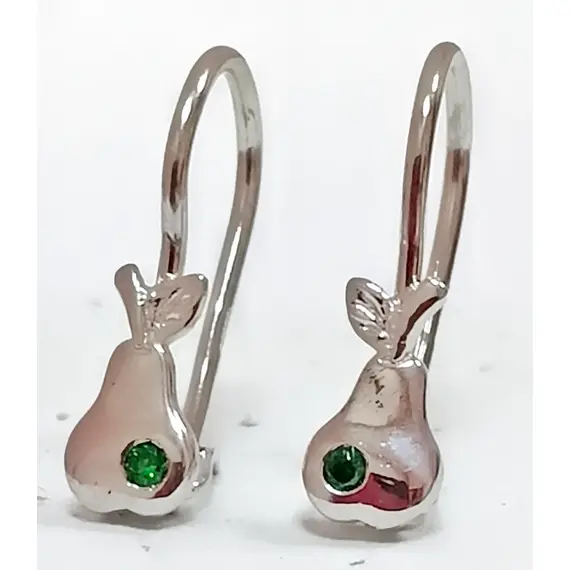 Ювелирные детские серьги из серебра "Груша"