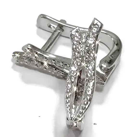 Ювелирные серьги из серебра с фианитами, изображение 3