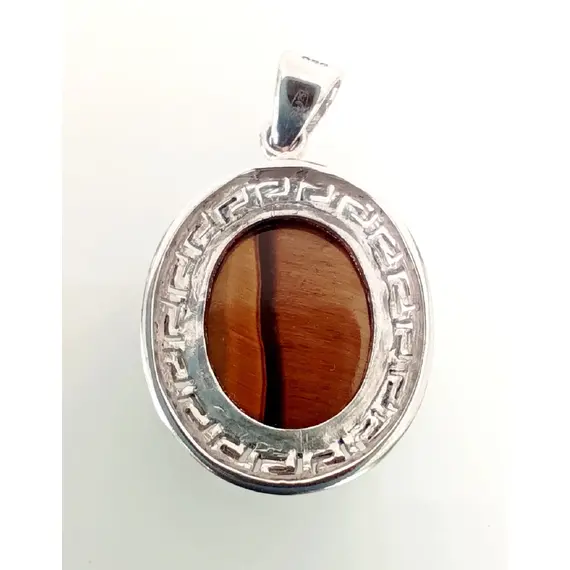 Подвеска серебряная Эстерелла, с тигровым глазом, проба 925/Ф, изображение 5