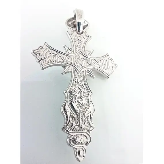 Крест серебряный Эстерелла, 925 проба, родированный, славянский оберег/Ф, изображение 4