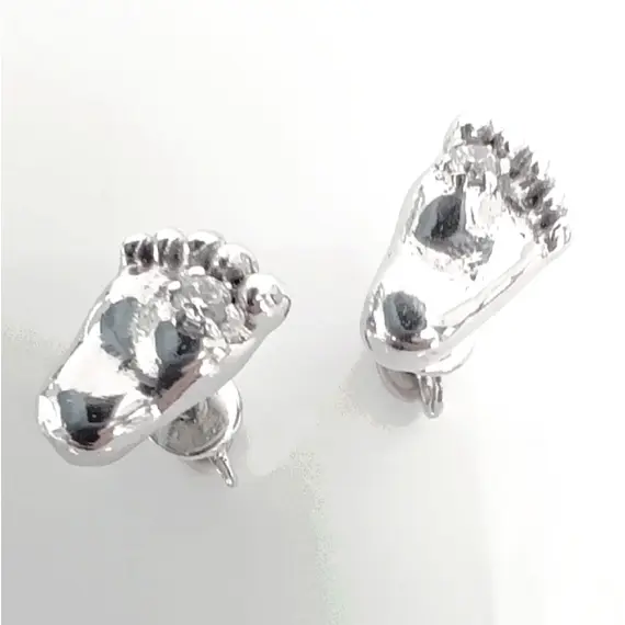 Серьги-пусеты Эстерелла, серебро, проба 925, родированные, с фианитом/Ф, изображение 3
