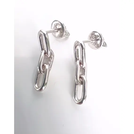 Серьги пусеты Эстерелла, серебро, 925 проба, родирование/Ф, изображение 2