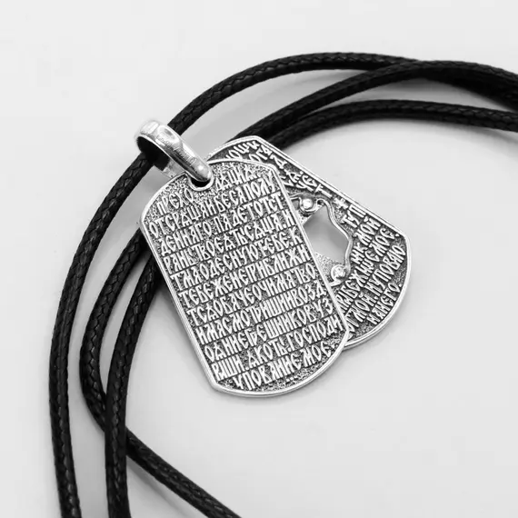 Кулон из серебра 925 на шнурке "Хризма Псалом 90", изображение 8